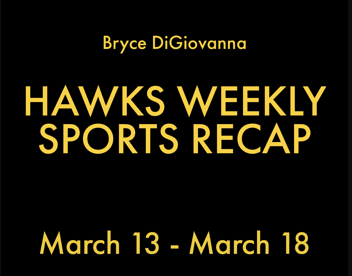 Weekly Sports Recap 3/13-3/18