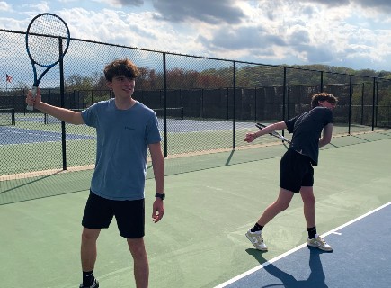 Seniors Connor Cull and Caden Hughes: Freshmen of Tennis