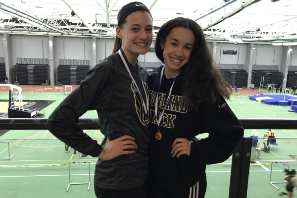 Woodland Indoor Track State Open Competitors: Jaden Young and Emma Slavin